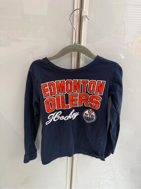 Kids Edmonton Oilers Long-Sleeve Hockey Shirt